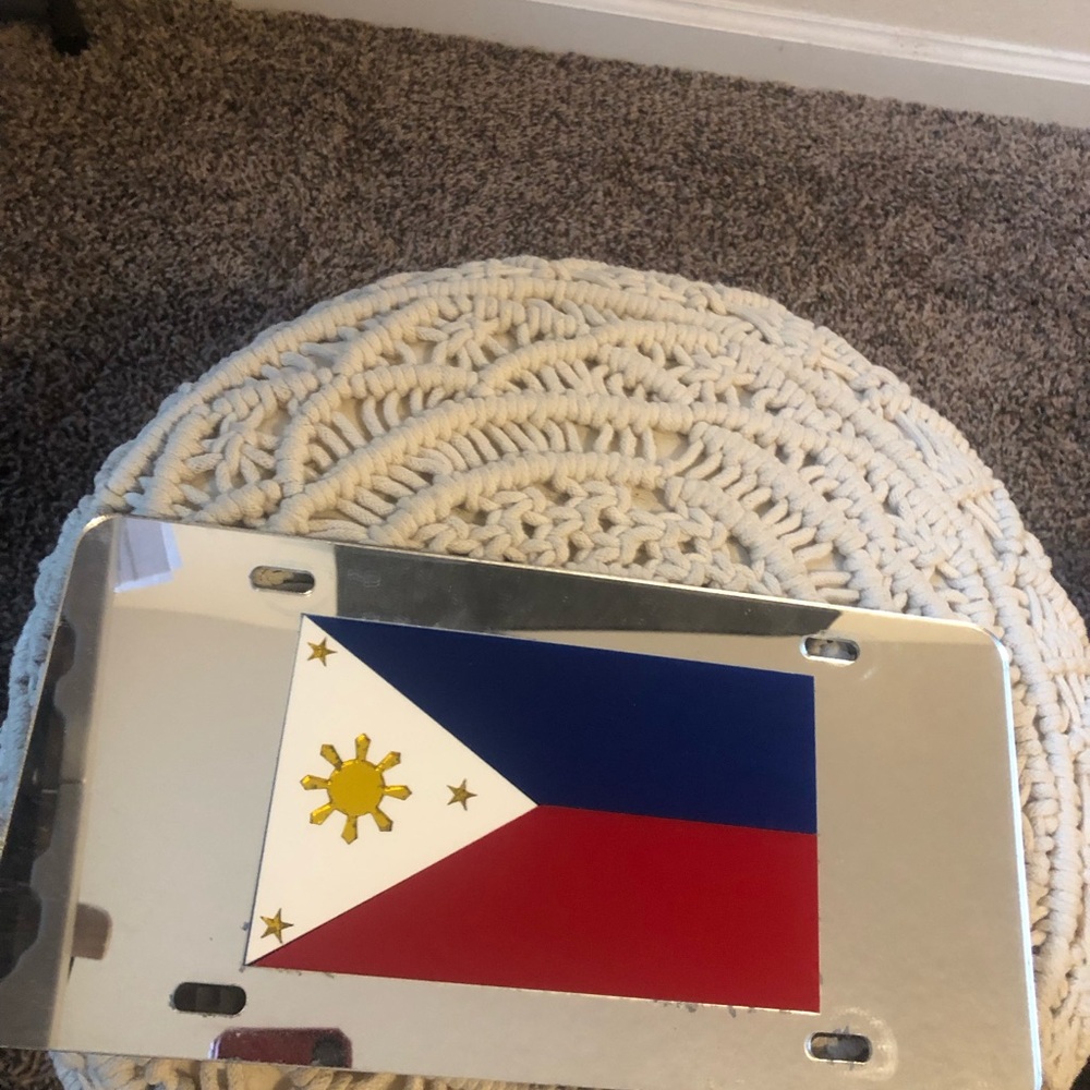 Philippine Flag Filipino License Plate lazer mirror etched